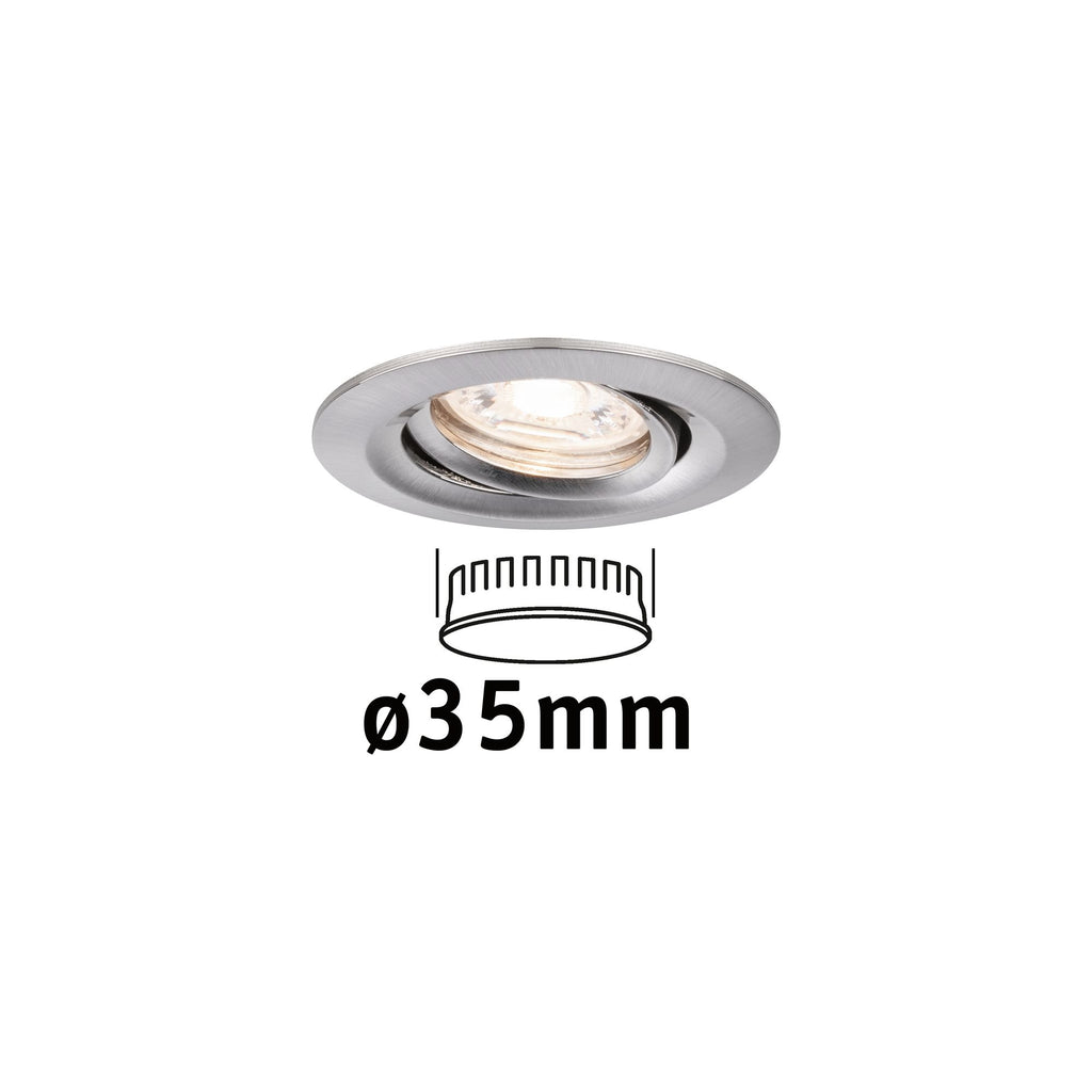 Paulmann EBL Nova mini Coin rund schwenkbar LED 1x4W 310lm Eisen gebürstet/Alu