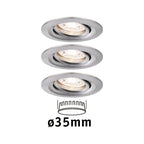 Paulmann EBL Nova mini Coin rund schwenkbar LED 3x4W 310lm Eisen gebürstet/Alu