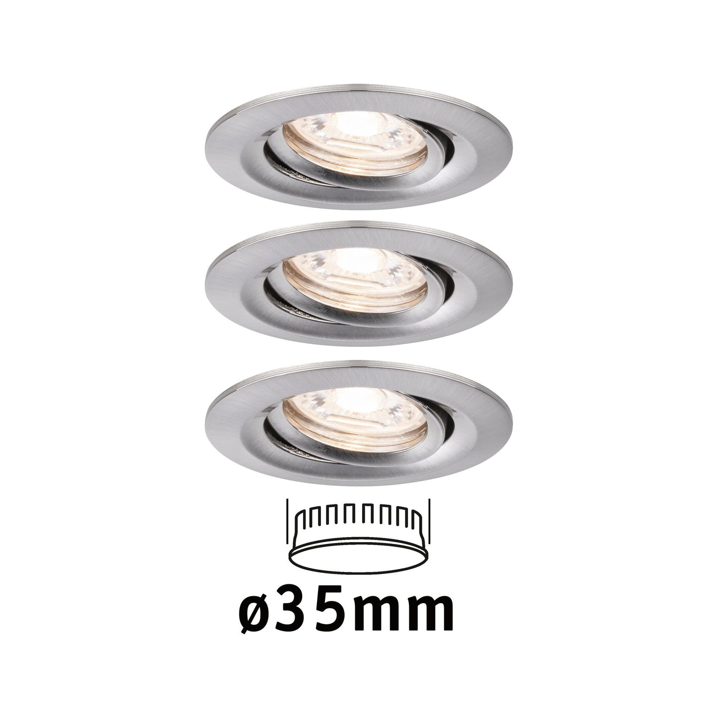 Paulmann EBL Nova mini Coin rund schwenkbar LED 3x4W 310lm Eisen gebürstet/Alu