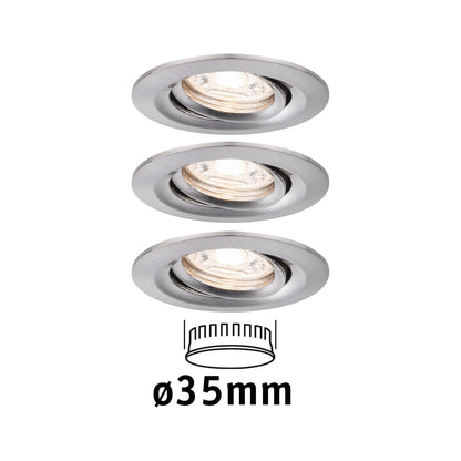 Paulmann EBL Nova mini Coin rund schwenkbar LED 3x4W 310lm Eisen gebürstet/Alu