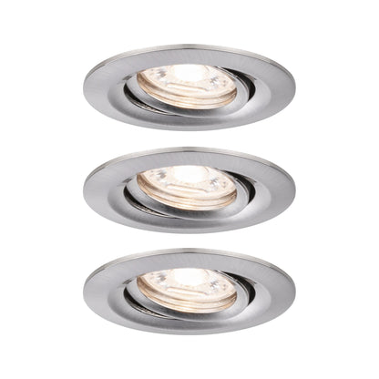 Paulmann EBL Nova mini Coin rund schwenkbar LED 3x4W 310lm Eisen gebürstet/Alu