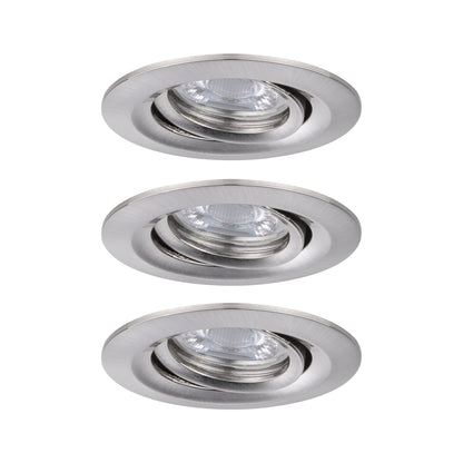 Paulmann EBL Nova mini Coin rund schwenkbar LED 3x4W 310lm Eisen gebürstet/Alu