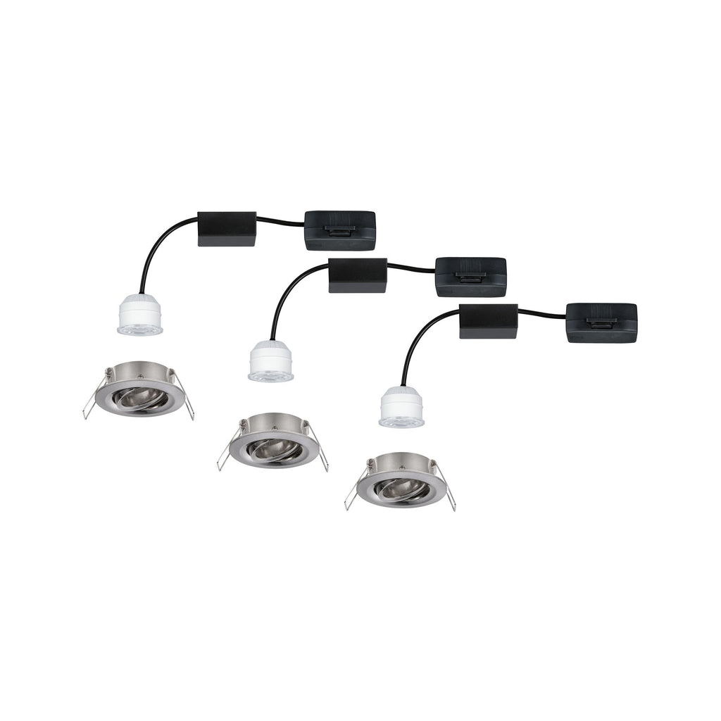 Paulmann EBL Nova mini Coin rund schwenkbar LED 3x4W 310lm Eisen gebürstet/Alu