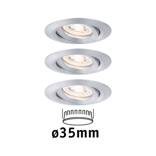 Paulmann EBL Nova mini Coin rund schwenkbar LED 3x4W 310lm Alu gedreht/Alu