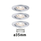 Paulmann EBL Nova mini Coin rund schwenkbar LED 3x4W 310lm Alu gedreht/Alu