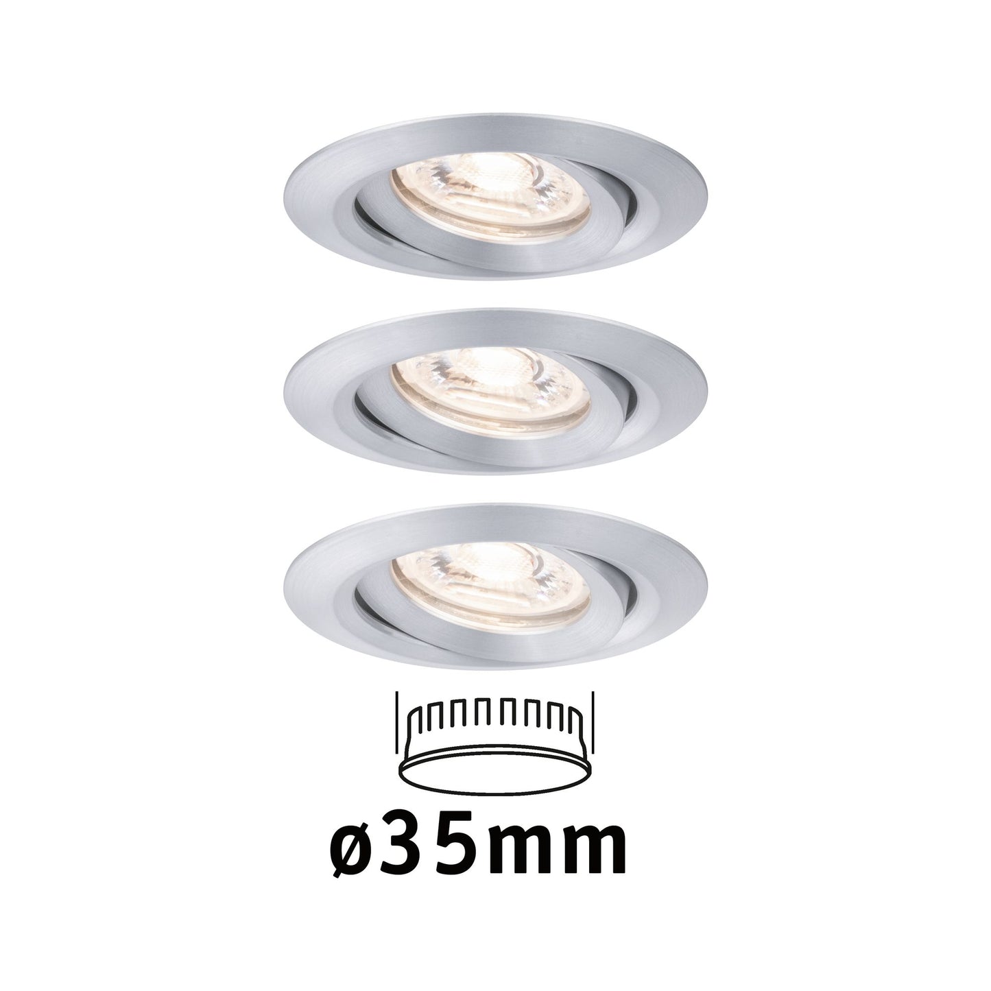 Paulmann EBL Nova mini Coin rund schwenkbar LED 3x4W 310lm Alu gedreht/Alu