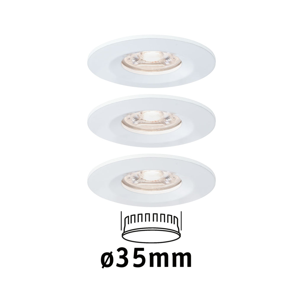 Paulmann EBL Nova mini Coin rund starr IP44 LED 3x4W 310lm Weiß matt/Alu