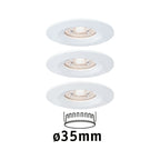 Paulmann EBL Nova mini Coin rund starr IP44 LED 3x4W 310lm Weiß matt/Alu