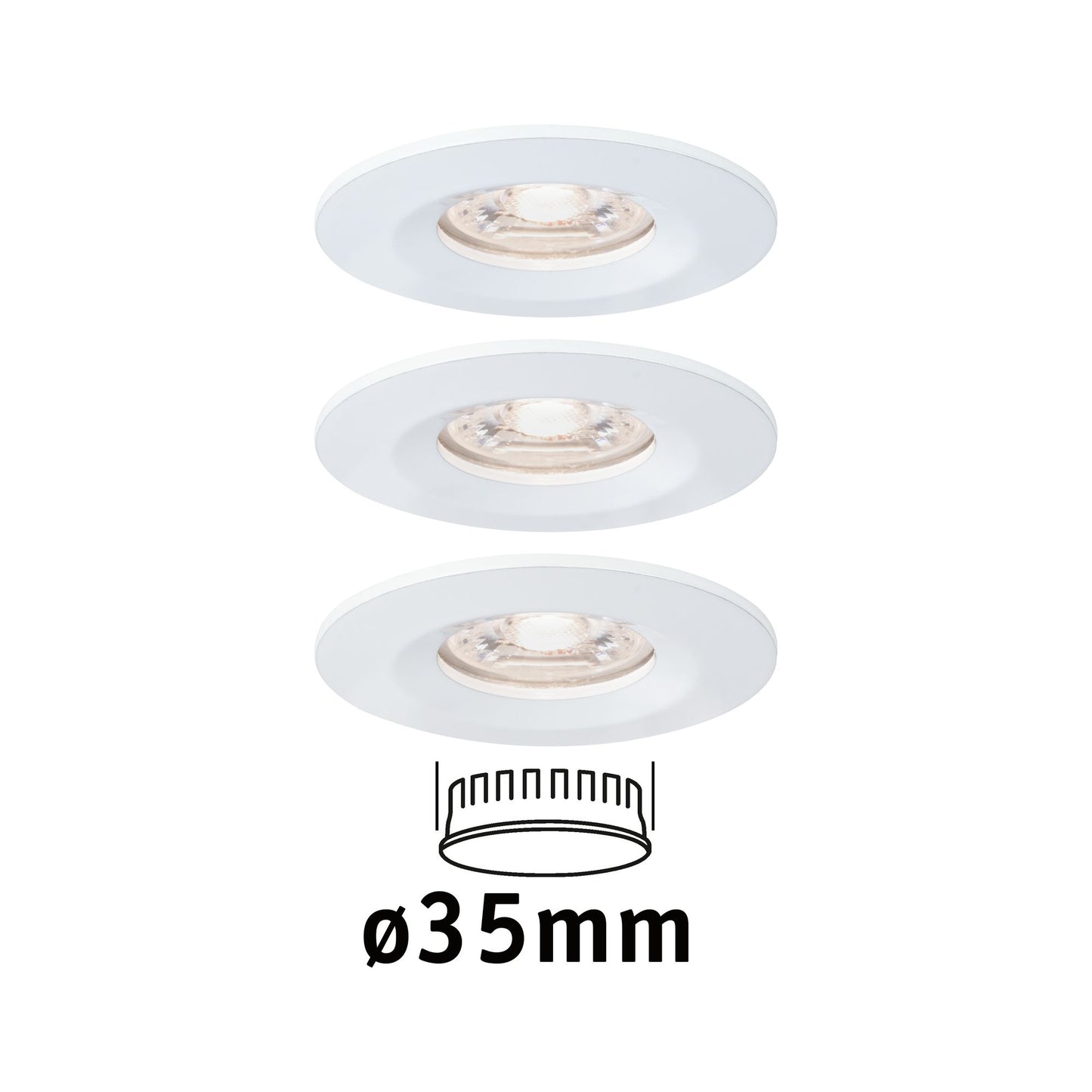 Paulmann EBL Nova mini Coin rund starr IP44 LED 3x4W 310lm Weiß matt/Alu