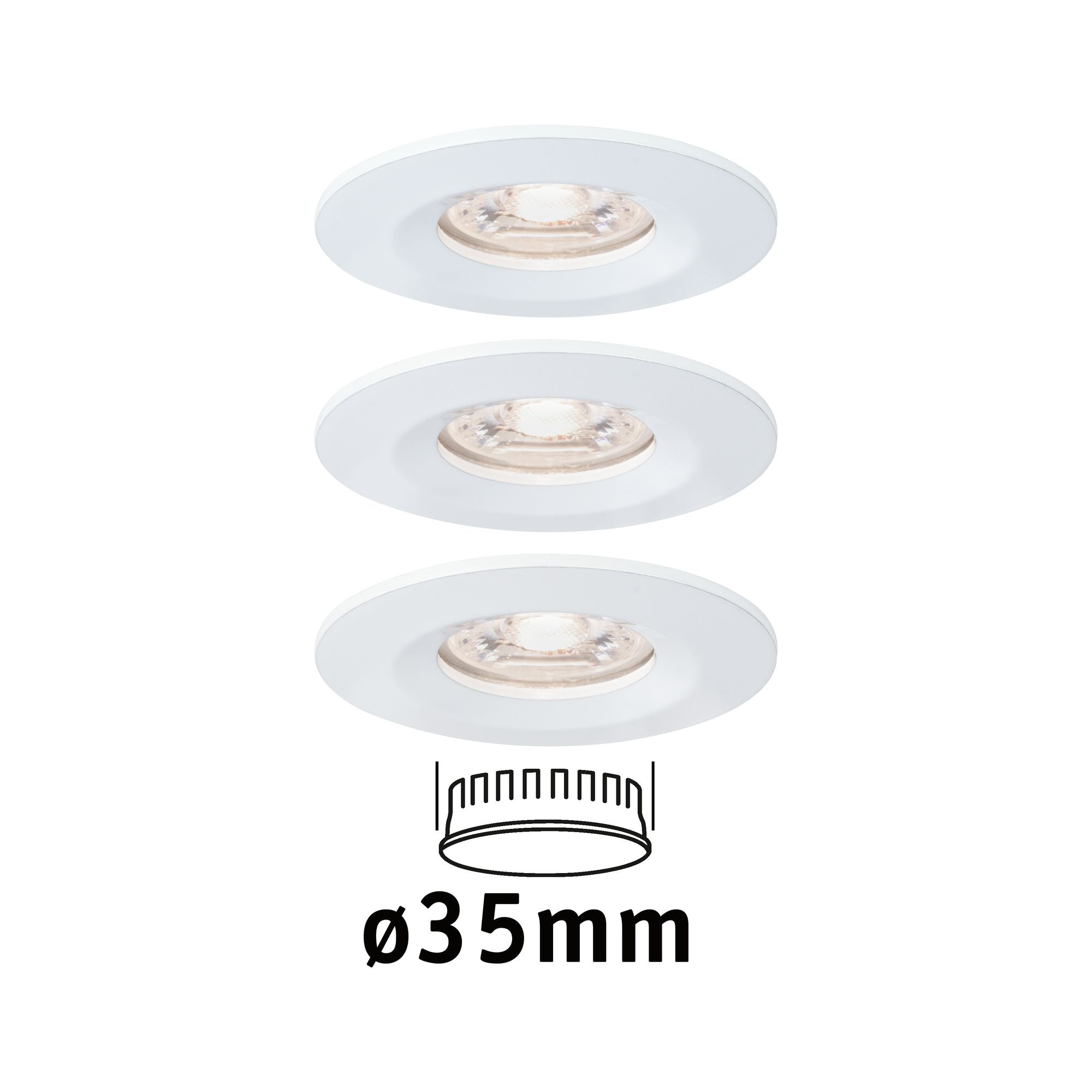 Paulmann EBL Nova mini Coin rund starr IP44 LED 3x4W 310lm Weiß matt/Alu
