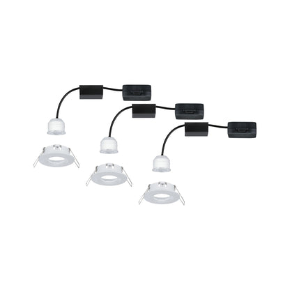 Paulmann EBL Nova mini Coin rund starr IP44 LED 3x4W 310lm Weiß matt/Alu