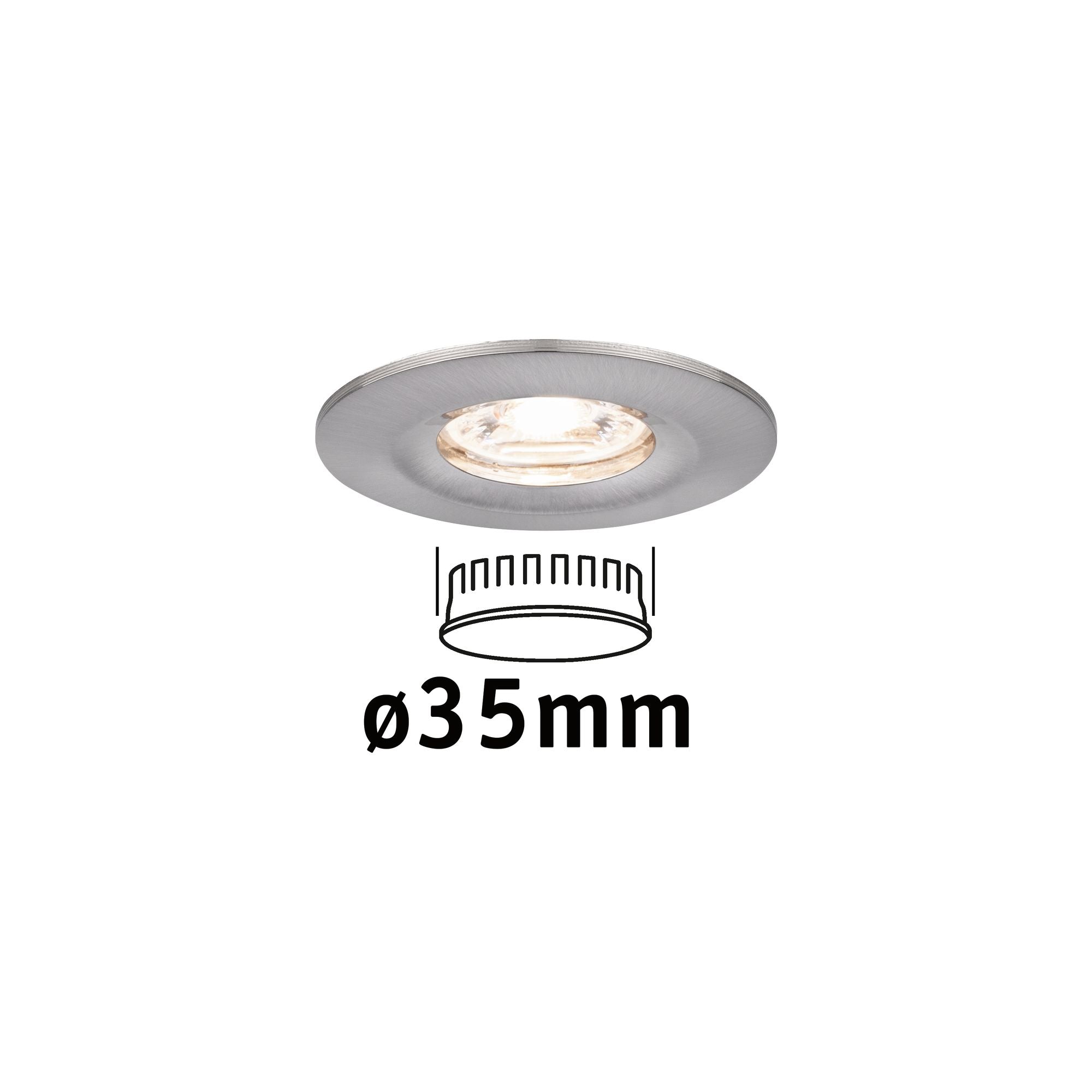 Paulmann EBL Nova mini Coin rund starr IP44 LED 1x4W 310lm Eisen geb/Alu