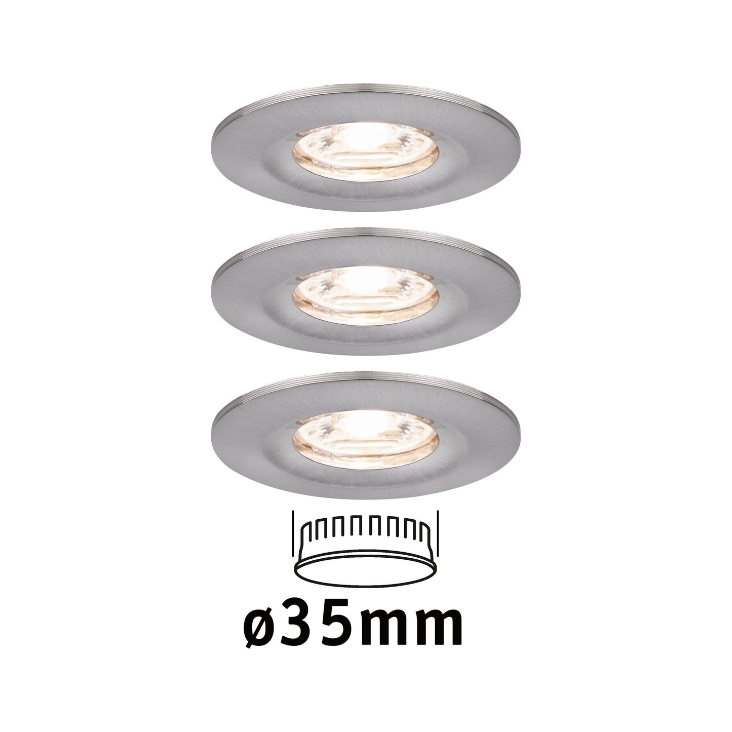 Paulmann EBL Nova mini Coin rund starr IP44 LED 3x4W 310lm Eisen geb/Alu