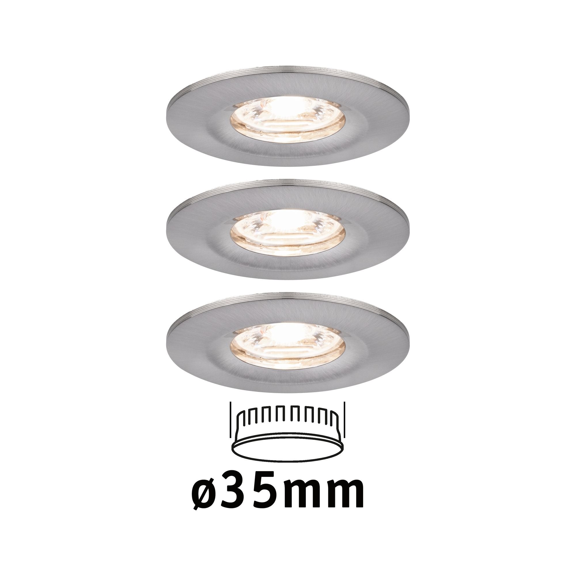 Paulmann EBL Nova mini Coin rund starr IP44 LED 3x4W 310lm Eisen geb/Alu
