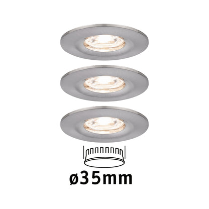 Paulmann EBL Nova mini Coin rund starr IP44 LED 3x4W 310lm Eisen geb/Alu