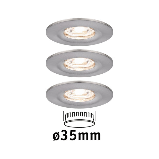 Paulmann EBL Nova mini Coin rund starr IP44 LED 3x4W 310lm Eisen geb/Alu