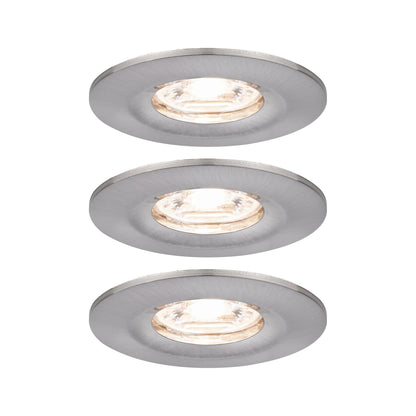 Paulmann EBL Nova mini Coin rund starr IP44 LED 3x4W 310lm Eisen geb/Alu