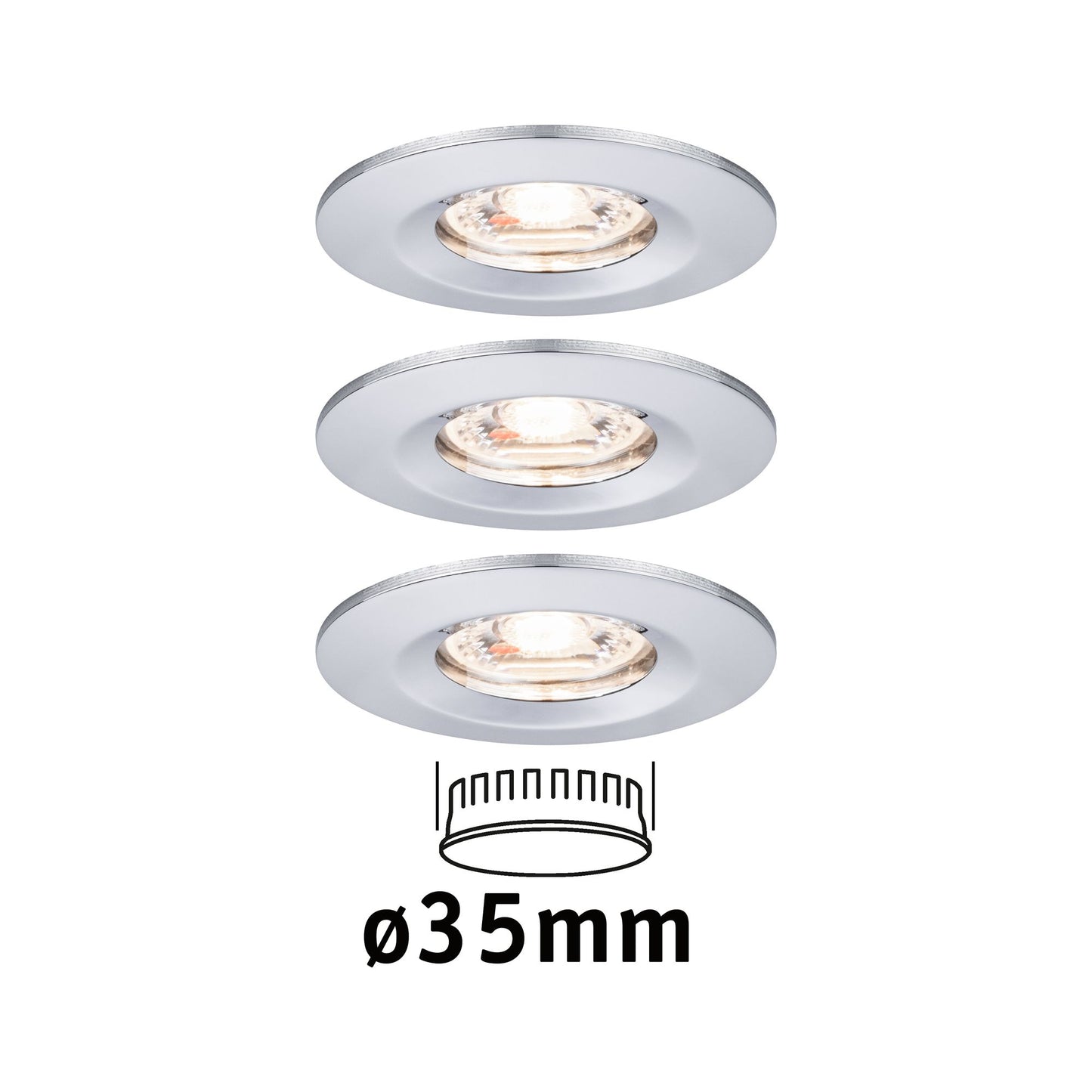 Paulmann EBL Nova mini Coin rund starr IP44 LED 3x4W 310lm Chrom/Alu