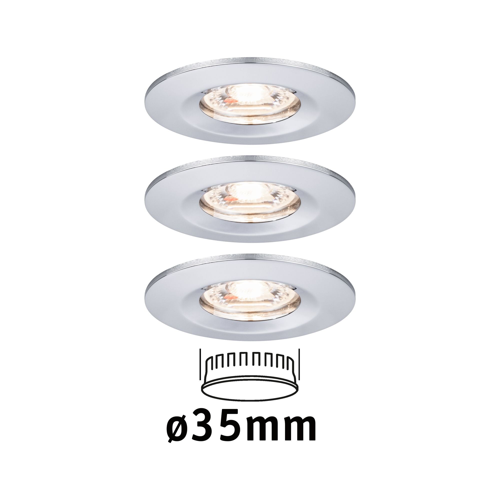 Paulmann EBL Nova mini Coin rund starr IP44 LED 3x4W 310lm Chrom/Alu