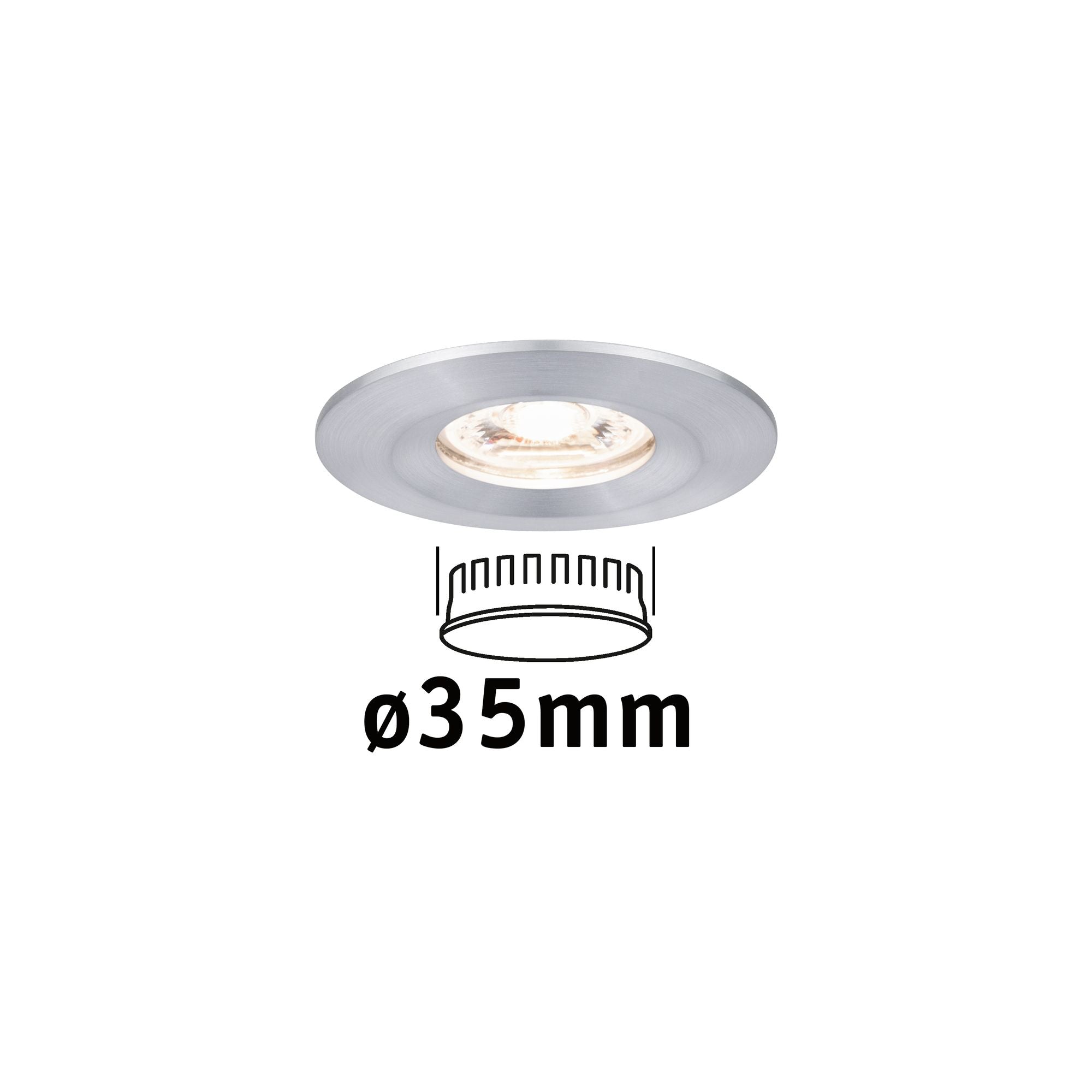 Paulmann EBL Nova mini Coin rund starr IP44 LED 1x4W 310lm Alu gedreht/Alu