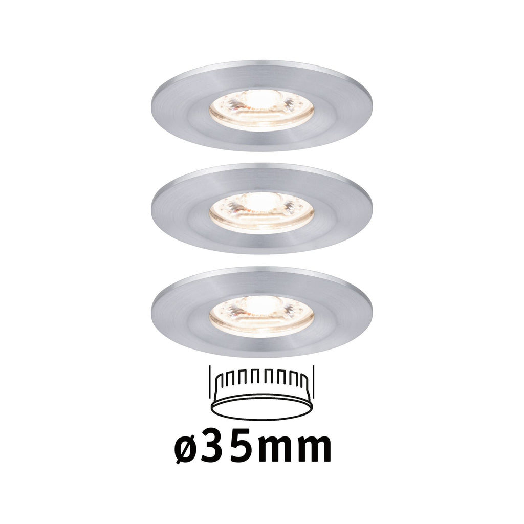 Paulmann EBL Nova mini Coin rund starr IP44 LED 3x4W 310lm Alu gedreht/Alu