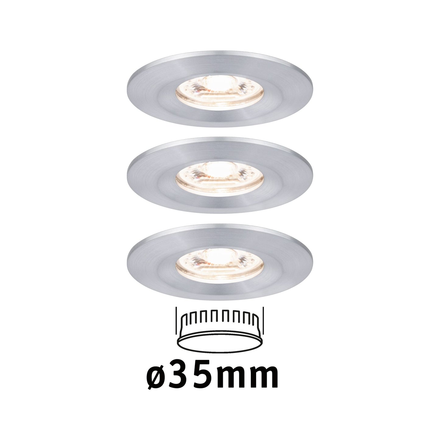 Paulmann EBL Nova mini Coin rund starr IP44 LED 3x4W 310lm Alu gedreht/Alu