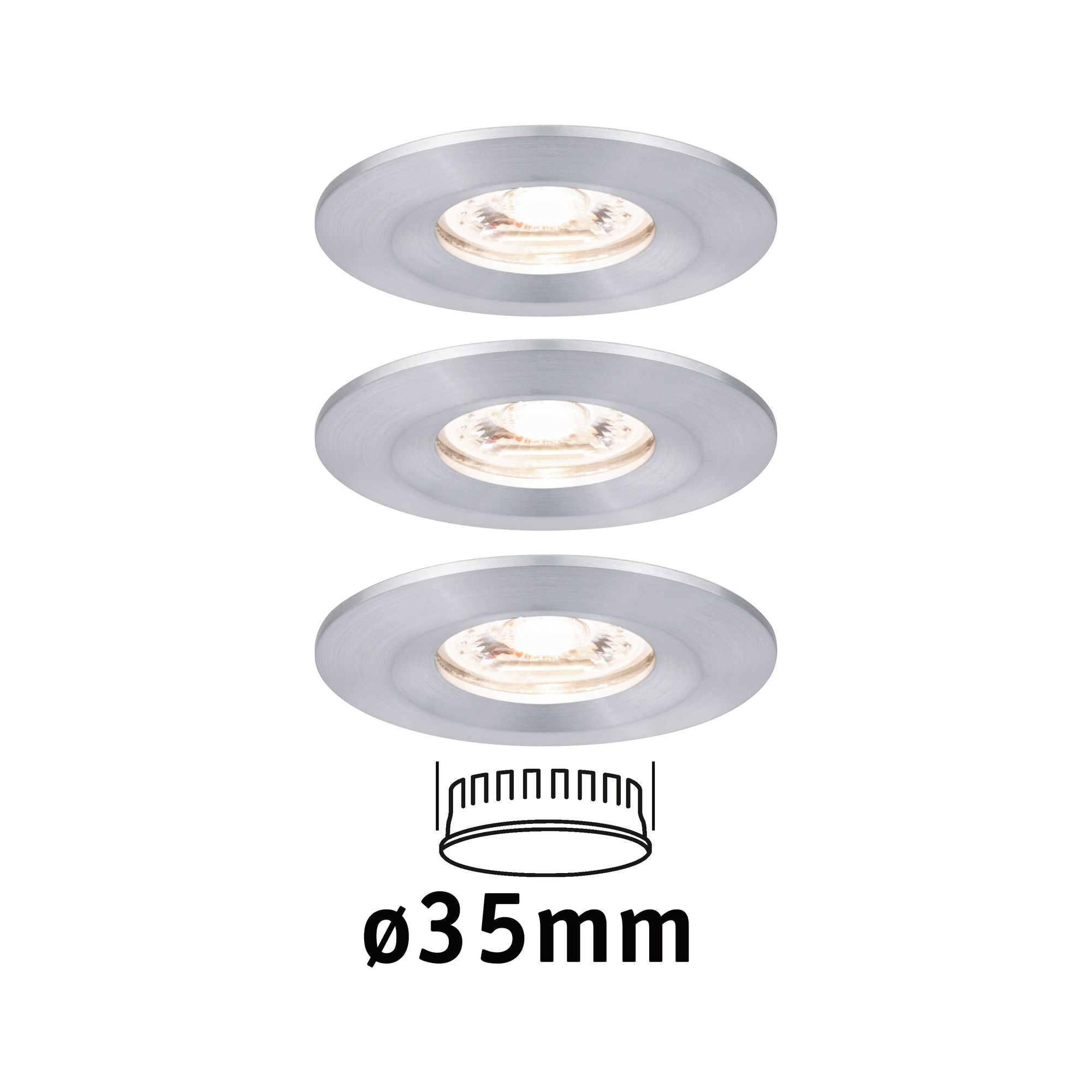 Paulmann EBL Nova mini Coin rund starr IP44 LED 3x4W 310lm Alu gedreht/Alu