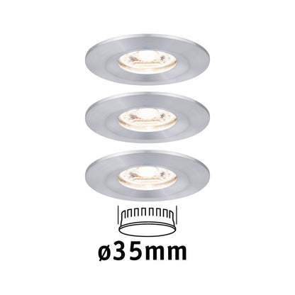 Paulmann EBL Nova mini Coin rund starr IP44 LED 3x4W 310lm Alu gedreht/Alu