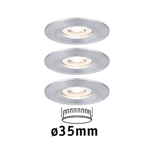 Paulmann EBL Nova mini Coin rund starr IP44 LED 3x4W 310lm Alu gedreht/Alu
