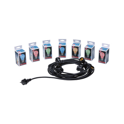 Paulmann Outdoor Lichterkette 230V IP44 7xE27 8,5m schwarz