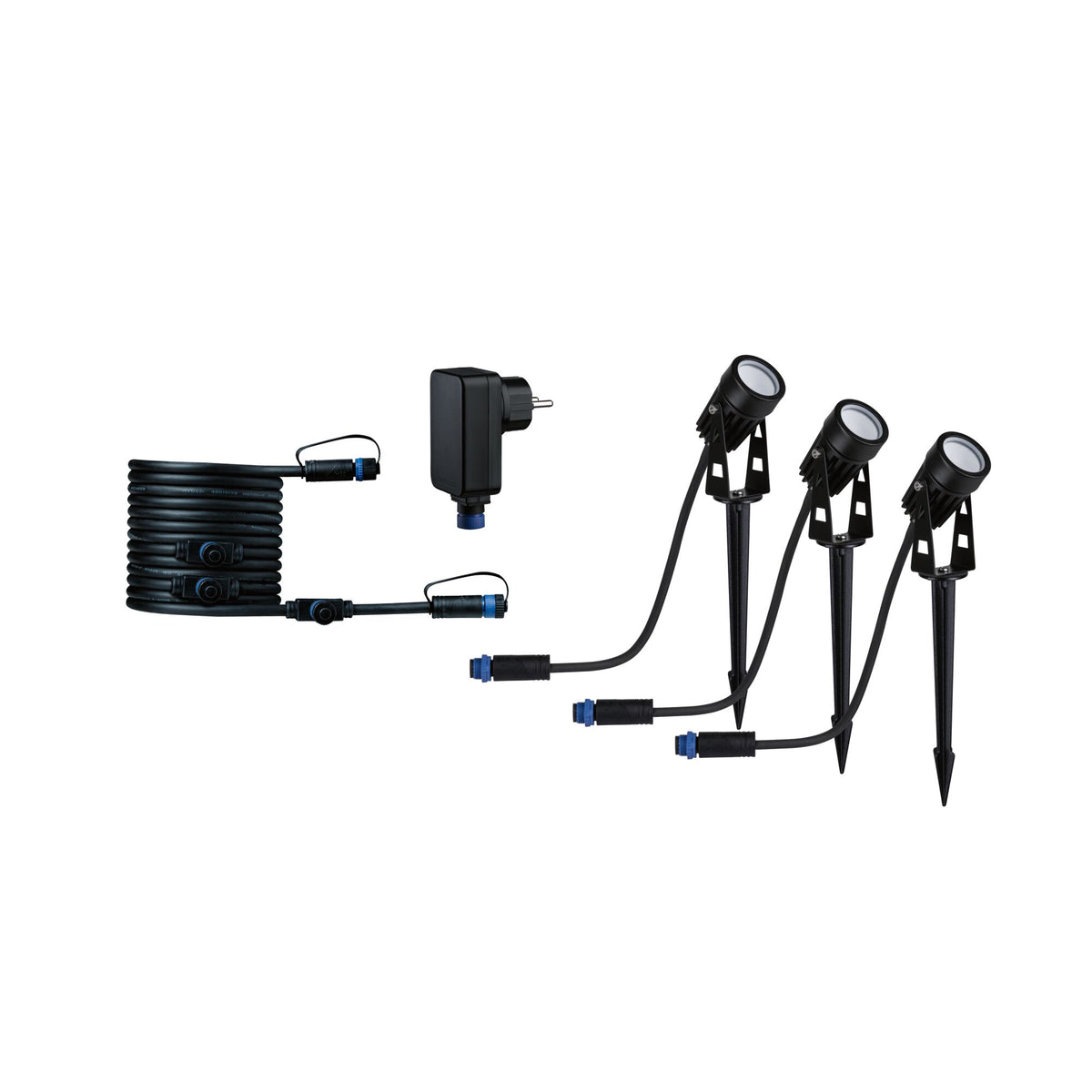 Paulmann Plug & Shine Basisset Spotleuchte IP65 2W Warmweiß inkl. Kabel, Trafo und Spot