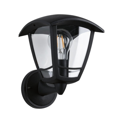 Paulmann Outdoor 230V Wandleuchte Classic curved IP44 E27 Klarglas/Schwarz ohne LM
