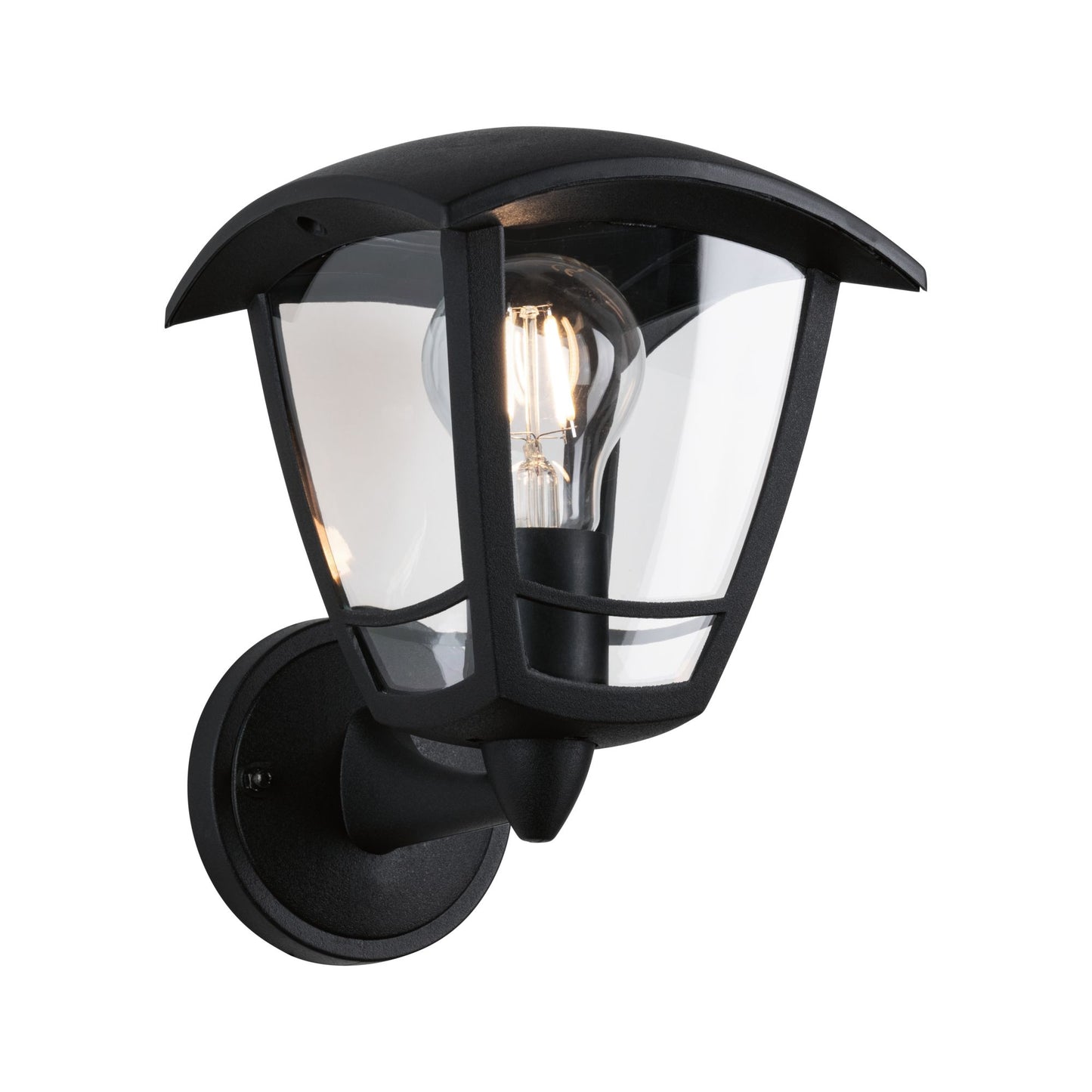 Paulmann Outdoor 230V Wandleuchte Classic curved IP44 E27 Klarglas/Schwarz ohne LM