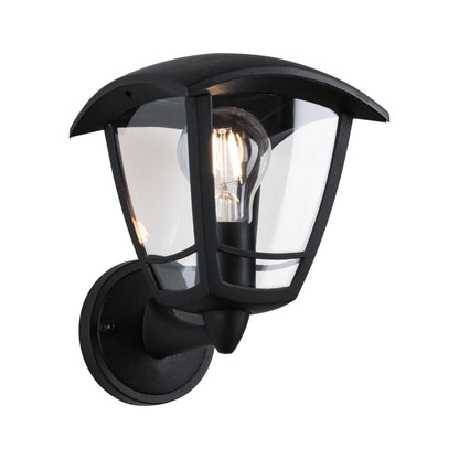 Paulmann Outdoor 230V Wandleuchte Classic curved IP44 E27 Klarglas/Schwarz ohne LM