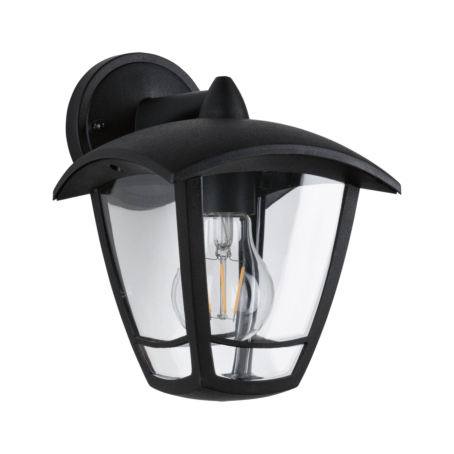 Paulmann Outdoor 230V Wandleuchte Classic curved IP44 E27 Klarglas/Schwarz ohne LM