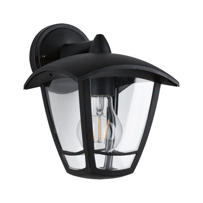 Paulmann Outdoor 230V Wandleuchte Classic curved IP44 E27 Klarglas/Schwarz ohne LM