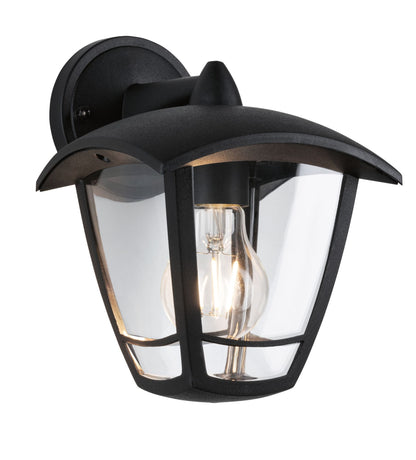 Paulmann Outdoor 230V Wandleuchte Classic curved IP44 E27 Klarglas/Schwarz ohne LM