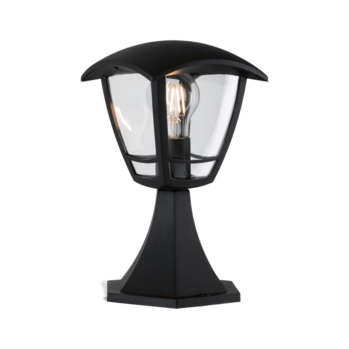 Paulmann Outdoor 230V Sockel Classic curved IP44 E27 Klarglas/Schwarz ohne LM