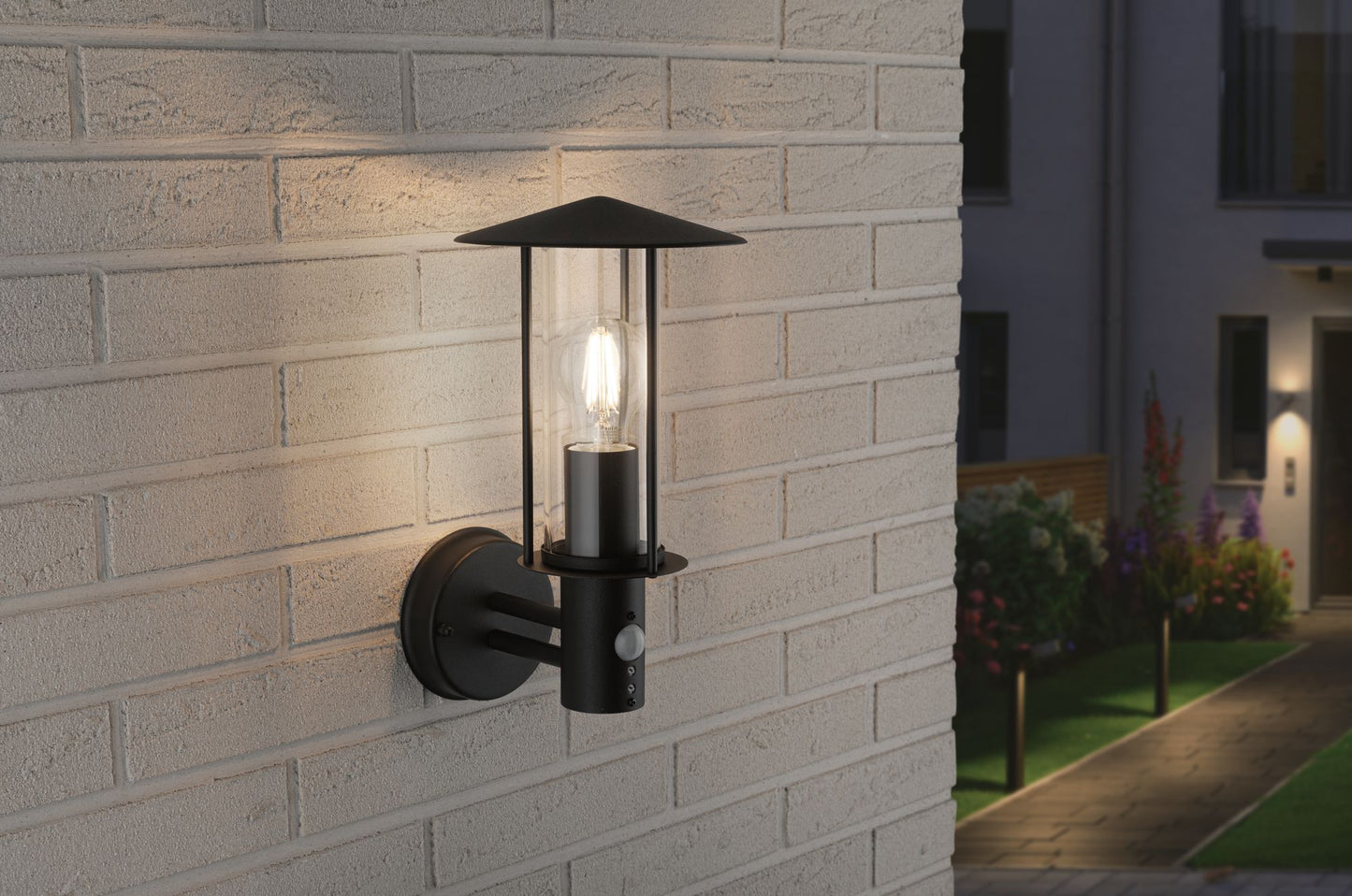 Paulmann Outdoor 230V Wandleuchte Classic Sensor IP44 E27 Metall/Glas Dark Grey