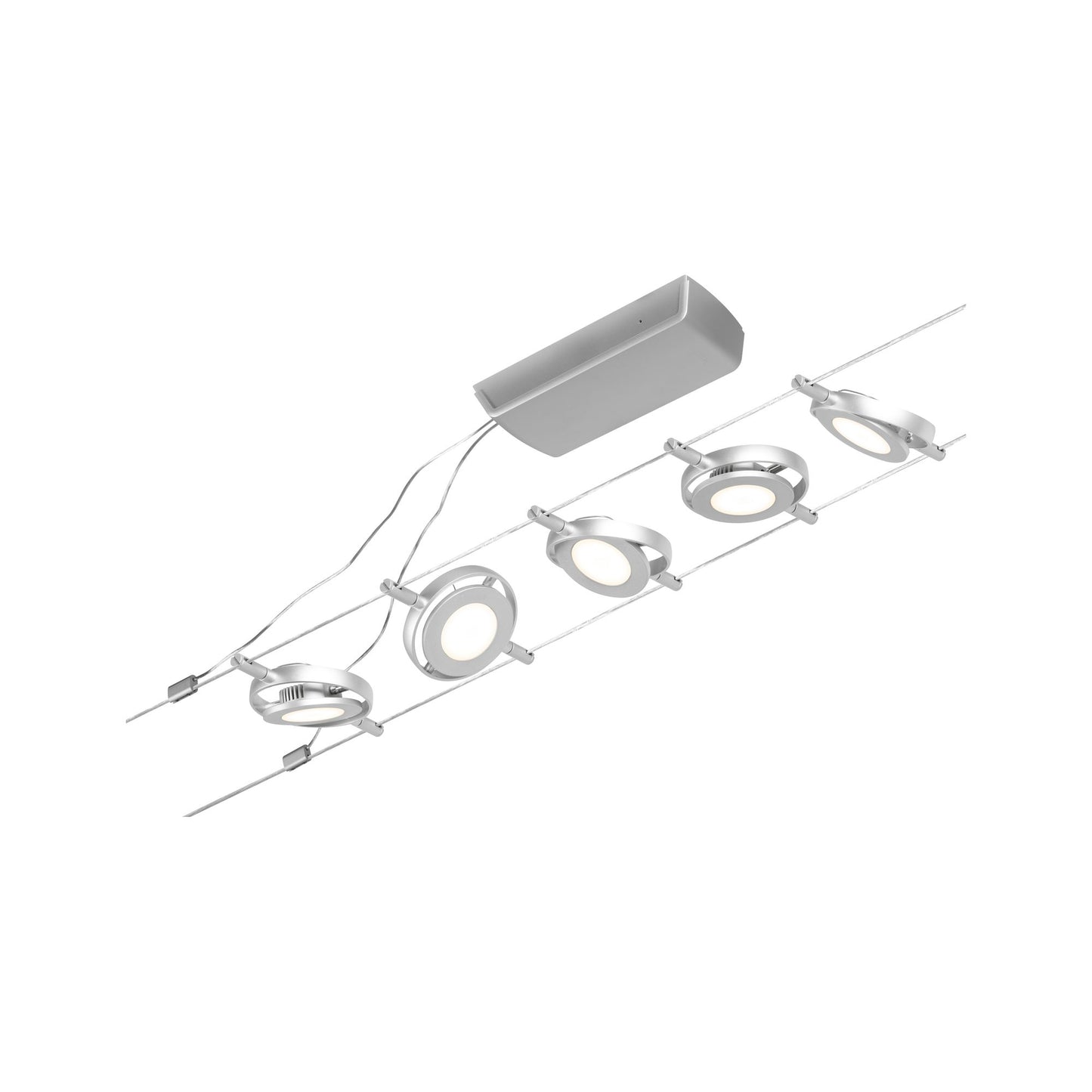 Paulmann Seilsystem Set RoundMac Chrom matt#Chrom max. 5x4,5W ohne Leuchtmittel DC