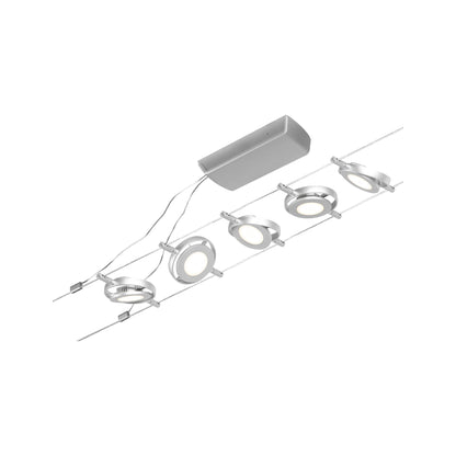 Paulmann Seilsystem Set RoundMac Chrom matt#Chrom max. 5x4,5W ohne Leuchtmittel DC