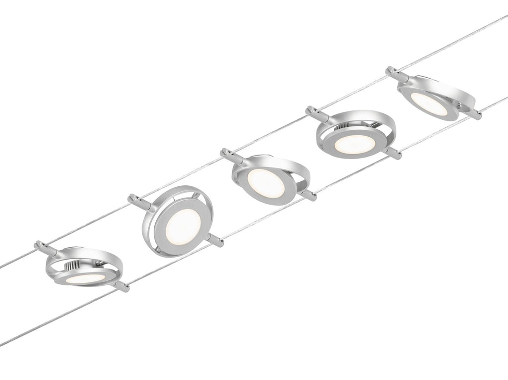 Paulmann Seilsystem Set RoundMac Chrom matt#Chrom max. 5x4,5W ohne Leuchtmittel DC