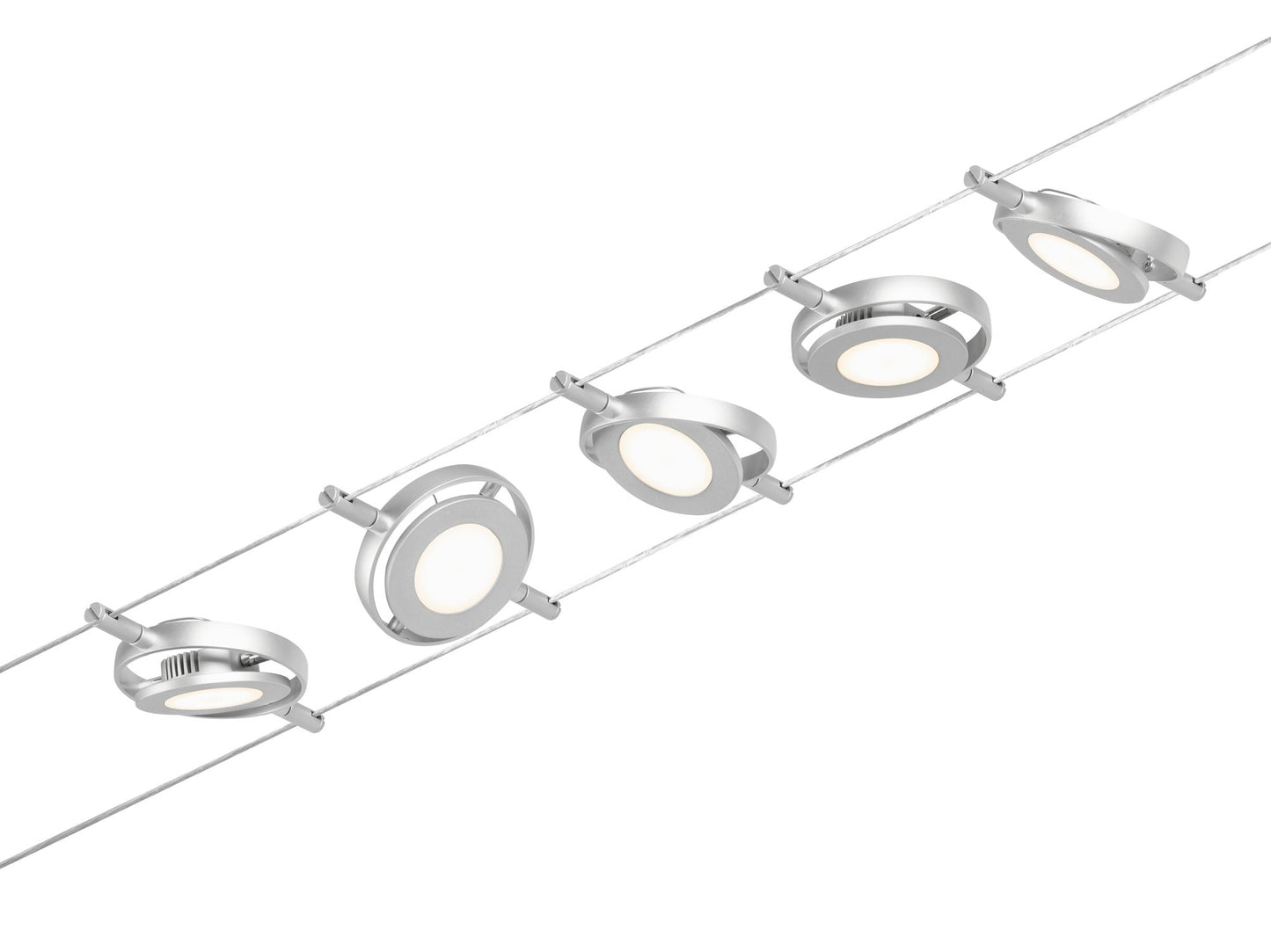 Paulmann Seilsystem Set RoundMac Chrom matt#Chrom max. 5x4,5W ohne Leuchtmittel DC
