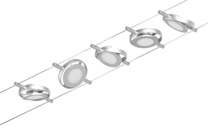 Paulmann Seilsystem Set RoundMac Chrom matt#Chrom max. 5x4,5W ohne Leuchtmittel DC