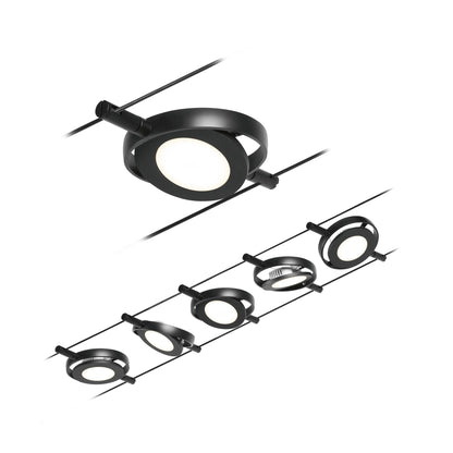 Paulmann Seilsystem Set RoundMac Schwarz matt#Chrom max. 5x4,5W