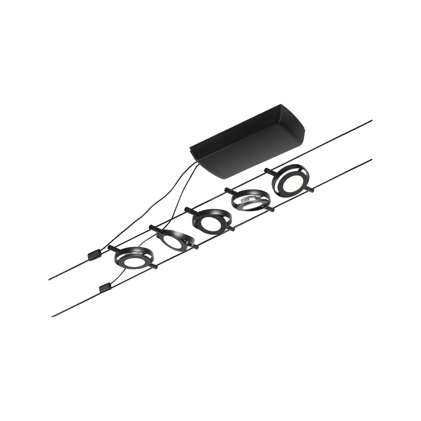Paulmann Seilsystem Set RoundMac Schwarz matt#Chrom max. 5x4,5W
