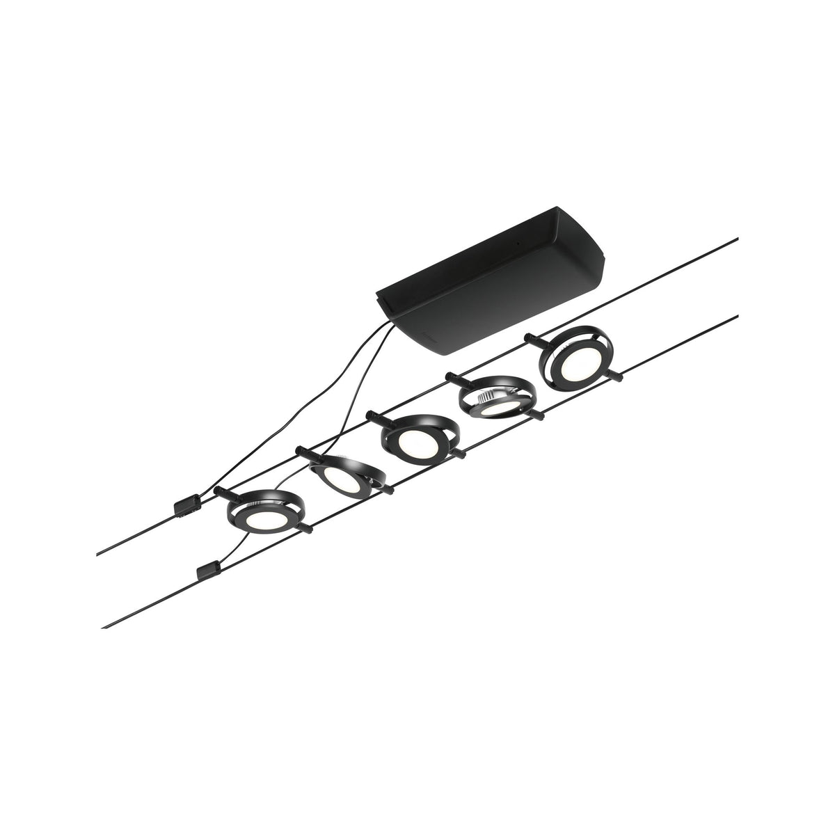 Paulmann Seilsystem Set RoundMac Schwarz matt#Chrom max. 5x4,5W