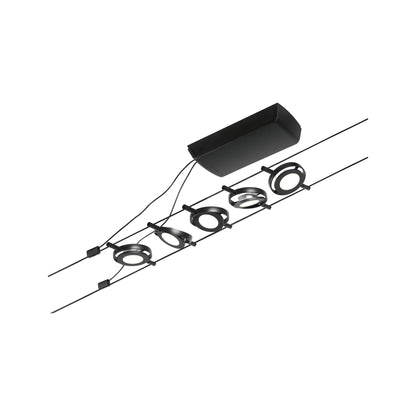 Paulmann Seilsystem Set RoundMac Schwarz matt#Chrom max. 5x4,5W