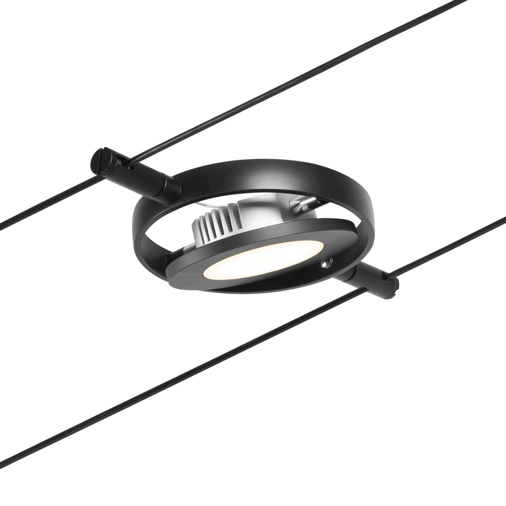 Paulmann Seilsystem Set RoundMac Schwarz matt#Chrom max. 5x4,5W