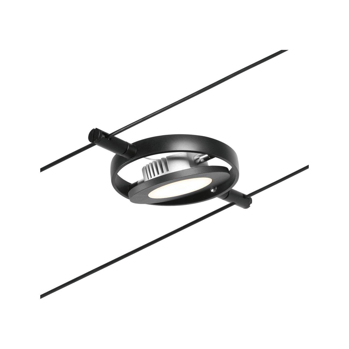 Paulmann Seilsystem Spot RoundMac Schwarz matt#Chrom max. 1x4,5W ohne Leuchtmittel DC